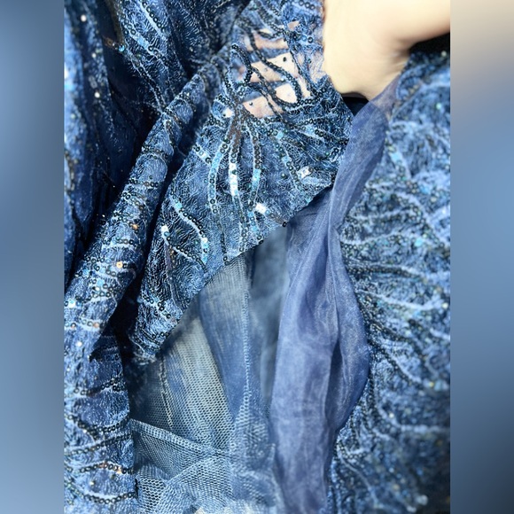 Mac Duggal Embellished 3/4 Sleeve A Line Dress - Picture 16 of 16